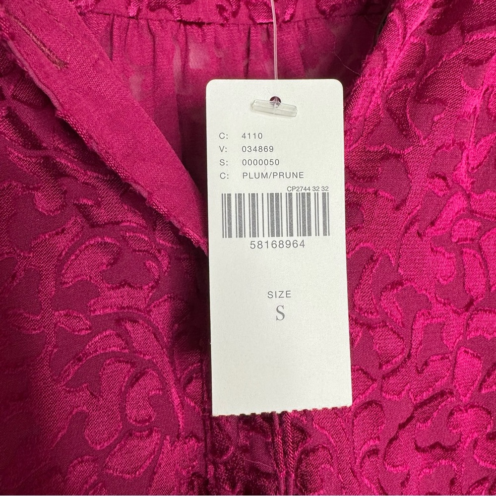 NWT Anthropologie Susanna Berry Velvet Burnout Floral Vampy Button Up Blouse S - Picture 5 of 10